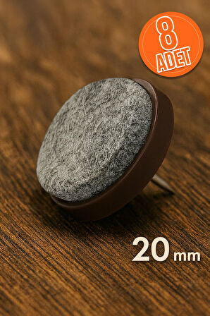 20 mm Keçeli Poligrit Zemin Koruyucu Sandalye ve Masa Ayağı İçin Sessiz Mobilya Pabucu (8 Adet)