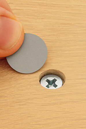 Yapışkanlı Yapıştırma Vida Tapası Tıpası Gri Vida Kapatıcı Kapağı (100 Adet)