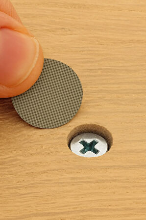 Yapışkanlı Yapıştırma Vida Tapası Tıpası Koton Latte Vida Kapatıcı Kapağı (50 Adet)