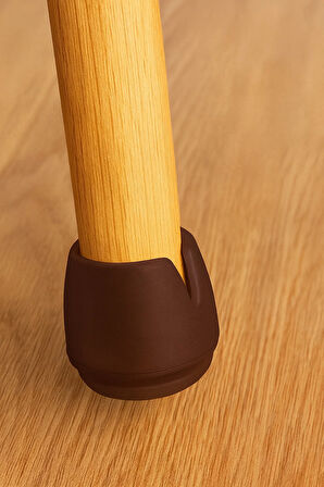 24 Ad 32 Mm Kahverengi Silikon Masa Sandalye Pabuç Kaydırmaz Koltuk Zemin Koruyucu Çizdirmez Pabuç