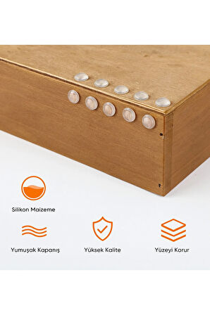 200’lü 10Mm Yapışkanlı Şeffaf Silikon Ses Stoperi Dolap Çekmece Tamponu Koruyucu