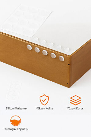 112’li 14Mm Yapışkanlı Şeffaf Silikon Ses Stoperi Dolap Çekmece Tamponu Koruyucu