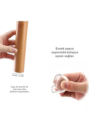 12 Adet 2,5CM-3,2CM Masa Sandalye Susturucu Pabucu Silikon Koltuk Sandalye Kaydırmaz Zemin Koruyucu