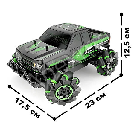 2.4GHz Uzaktan Kumandalı 3D LED Işıklı 3.7V Şarjlı Akrobat Araba - Oyuncak Rc Tornado Jeep Araç