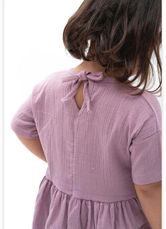 Kız Çocuk Müslin Elbise ( Bandana dahil)