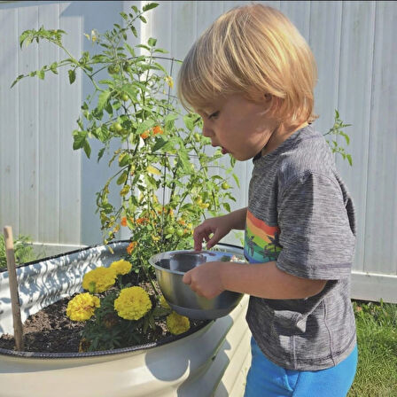 Yükseltilmiş Bahçe Yatağı Seti Metal 195X60X43CM Modüler Sebze Yatağı (6 Farklı Kurulum)