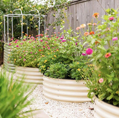 Yükseltilmiş Bahçe Yatağı Seti Metal 195X60X43CM Modüler Sebze Yatağı (6 Farklı Kurulum)