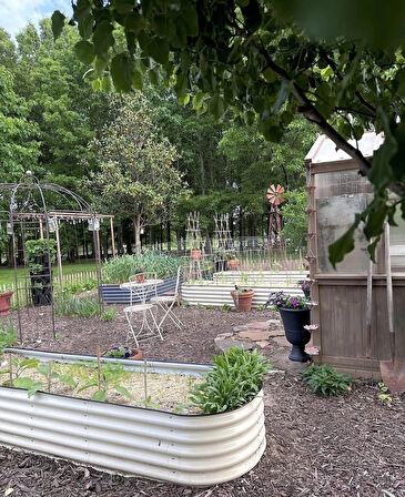 Yükseltilmiş Bahçe Yatağı Seti Metal 195X60X43CM Modüler Sebze Yatağı (6 Farklı Kurulum)