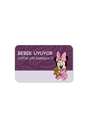 Bebek uyuyor yazılı Dekoratif Dış Kapı Önü ve Iç Mekan Paspası yıkanabilir