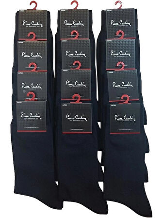 Pierre Cardin 12 Çift Erkek Pamuk Düz Klasik Çorap Koku Yapmaz Terletmez