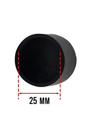 8 Adet Siyah 25 Mm Pvc Sandalye Profil Ayak Pabucu Sessiz Yumuşak Sandalye Zemin Koruyucu