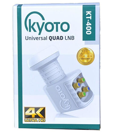 Kyoto 4 Çıkışlı Dörtlü Uydu Anten Uyumlu Lnb Elembi 4K Ultra Hd - Yağmur Korumalı