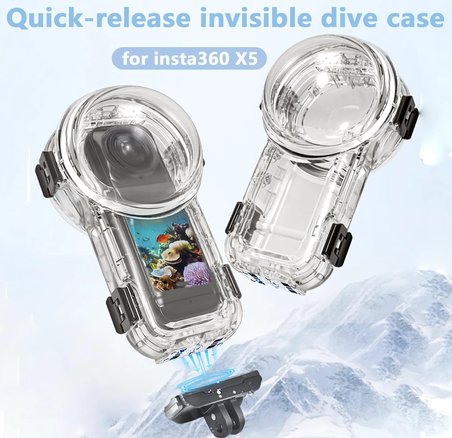 insta360 X5 Invisible Magnetic  Dive Case / Görünmez Manyetik Dalış Kabı (60M) 