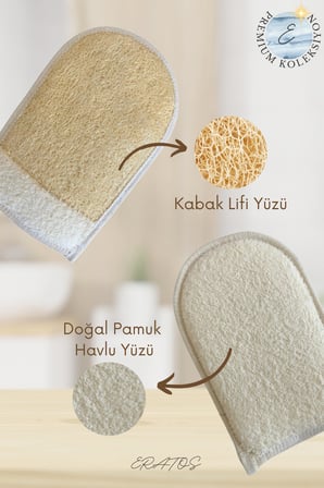 Eratos  Doğal Kabak Lifli El Geçmeli Sırt Ve Vücut Kesesi