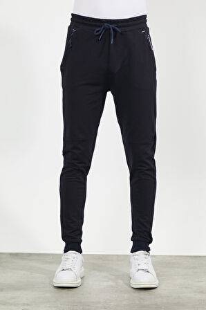 Erkek Lacivert Paçası Lastikli Eşofman Altı