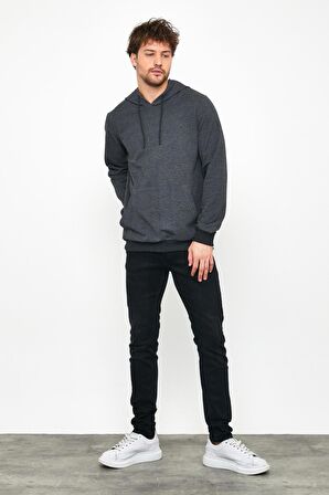 Erkek Sweatshirt Kapüşonlu Cepli Regular Fit