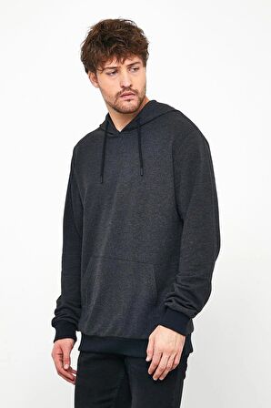 Erkek Sweatshirt Kapüşonlu Cepli Regular Fit