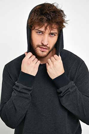 Erkek Sweatshirt Kapüşonlu Cepli Regular Fit