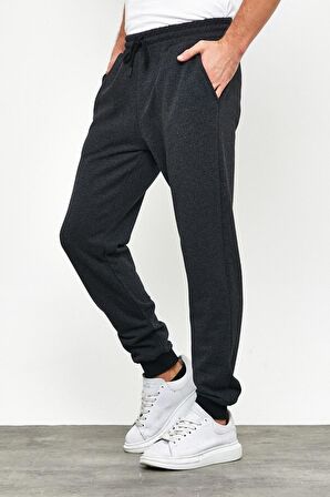 Erkek İçi Polarlı Slim Fit Paça Lastikli Jogger Eşofman Altı