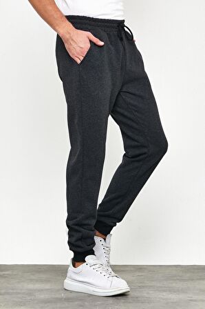 Erkek İçi Polarlı Slim Fit Paça Lastikli Jogger Eşofman Altı