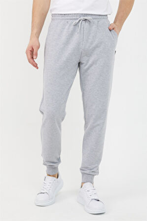 Erkek Paça Ribanalı Gri Eşofman Altı