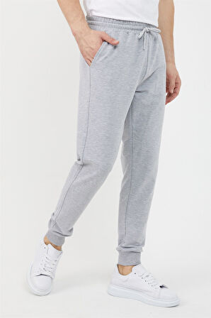 Erkek Paça Ribanalı Gri Eşofman Altı