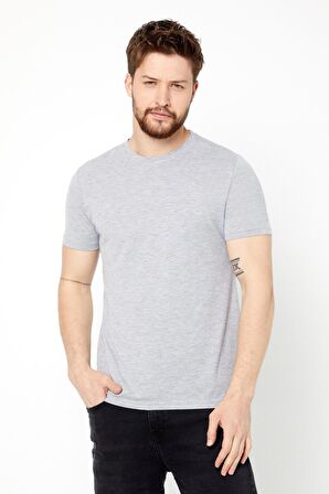 Erkek Çok Renkli T- Shirt Regular Fit Rahat Kesim Bisiklet Yaka 4'lü Basic Tişört Paketi MTLCO35-4