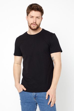 Erkek Çok Renkli T- Shirt Regular Fit Rahat Kesim Bisiklet Yaka 4'lü Basic Tişört Paketi MTLCO35-4