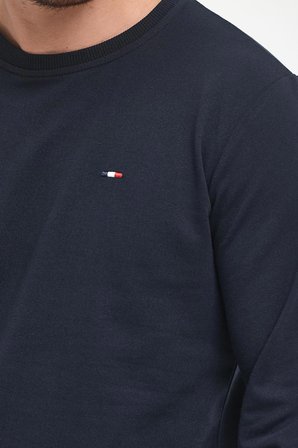 Erkek Siyah-Antrasit Bisiklet Yaka Nakış Detaylı Regular Fit 2'Li Sweatshirt MMTLCE70-2