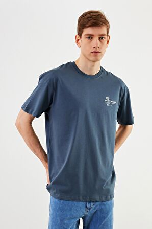 Leo Erkek Oversize Tshirt %100 Pamuk Bisiklet Yaka Baskı Detaylı Basic Tişört MTLCE78