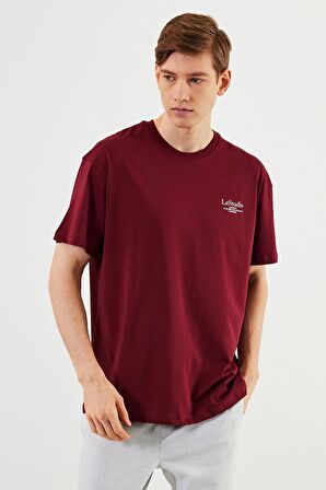 Leo Erkek Oversize Tshirt %100 Pamuk Bisiklet Yaka Baskı Detaylı Basic Tişört MTLCE86