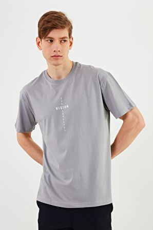 Leo Erkek Oversize Tshirt %100 Pamuk Bisiklet Yaka Baskı Detaylı Basic Tişört MTLCE87