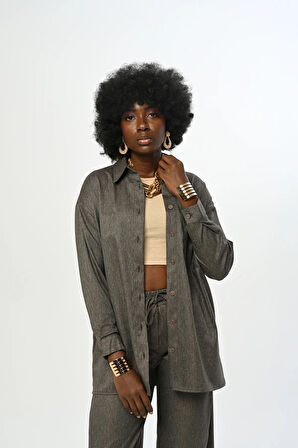 KADIN DÜZ RENK TEK CEPLİ GÖMLEK