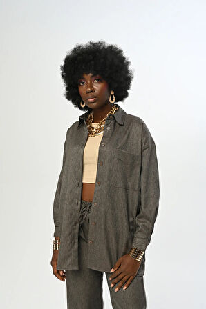 KADIN DÜZ RENK TEK CEPLİ GÖMLEK