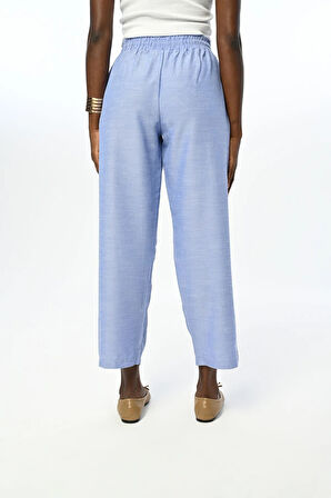 KADIN BELİ LASTİKLİ REGULAR DÜZ RENK PANTOLON