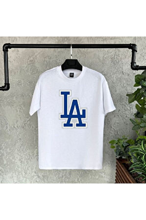 La 2 Baskılı Beyaz Erkek Tshirt