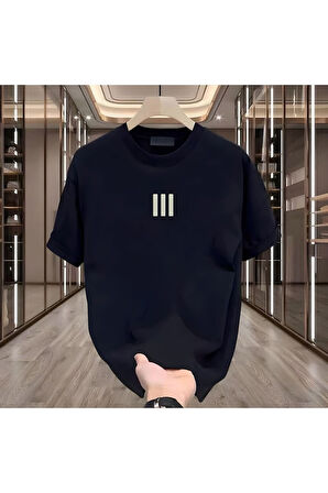 Newon 3 Çizgi Baskılı Beyaz Erkek Tshirt