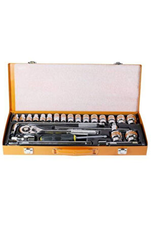 25 Parça Lokma Takımı – Tornavida + Uzatma + Cırcır – 1/2’’ – 6 Köşe