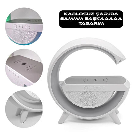  TT BT-2301 G-Tasarımlı RGB Kablosuz Şarj Özellikli Bluetooth Hoparlör USB /FM /TF Kart /AUX