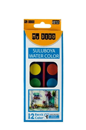 1 Adet My Dido Sulu Boya 12 Renk,kaliteli 12 Li Sulu Boya,pritt 12 Color Watercolour