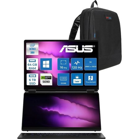 Asus Rog Zephyrus Duo (2026) Intel Core Ultra 9 386H 64GB Ddr5 6tb Windows 11 Home Geforce Rtx 5090 24GB Çift Ekran 16" Dokunmatik 3k (2880 x 1800) OLED 120Hz 0.2ms GX651AXSR051WH04 + Zetta Çanta