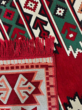 Şark Köşesi Kilim Halı Balkon ve Salon İçin Dekoratif Yıkanabilir Oturma Oda Halısı