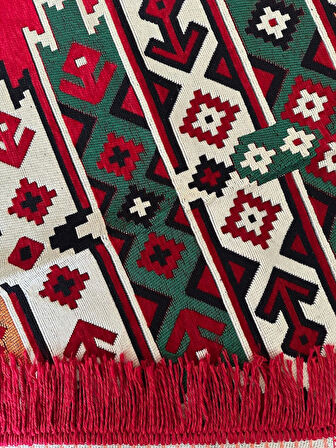 Şark Köşesi Kilim Halı Balkon ve Salon İçin Dekoratif Yıkanabilir Oturma Oda Halısı