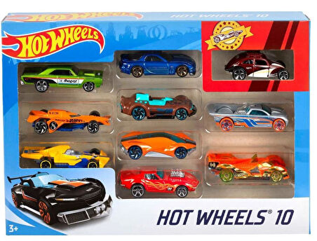 DZC KUZENLER AVM HOT WHEELS 10 Lİu METAL ARA0BALAR DEMİR ERKEK OYUNCAK ARAÇ SET