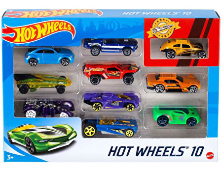 DZC KUZENLER AVM HOT WHEELS 10 Lİu METAL ARA0BALAR DEMİR ERKEK OYUNCAK ARAÇ SET