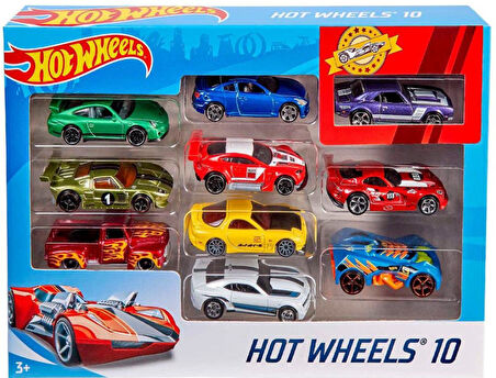 DZC KUZENLER AVM HOT WHEELS 10 Lİu METAL ARA0BALAR DEMİR ERKEK OYUNCAK ARAÇ SET