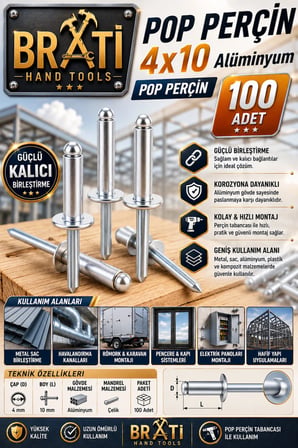 Aluminyum Pop Perçin 4x10 (100 Adet)
