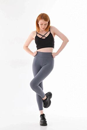 Kadın Hafif Korseli Şardonlu Fitilli Toparlayıcı Kışlık Tayt