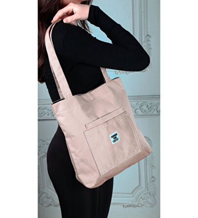 Yumuşak Bez Kumaş Kol Ve Omuz Çantası ağzı fermuarlı kadın çanta pembe