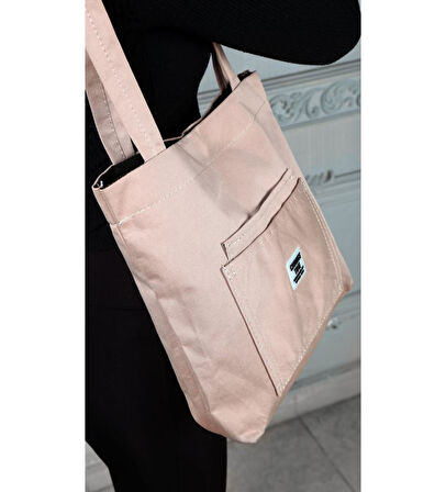 Yumuşak Bez Kumaş Kol Ve Omuz Çantası ağzı fermuarlı kadın çanta pembe